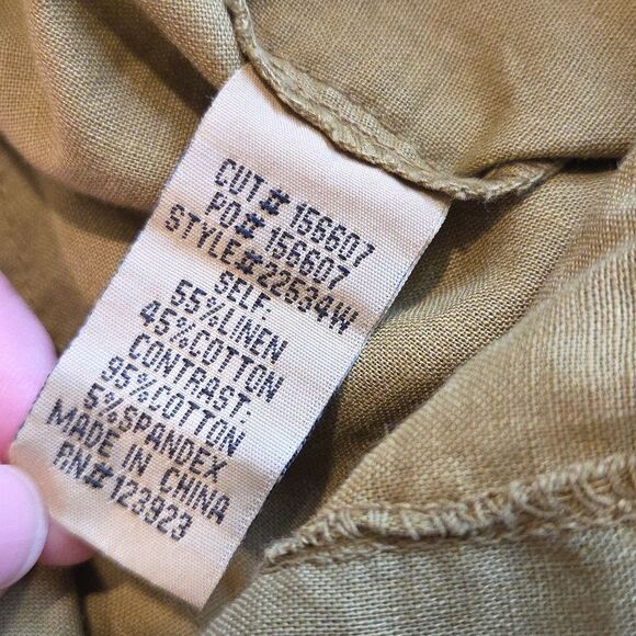 Wearables Wide Leg Linen Blend, Green XL - Picture 8 of 12